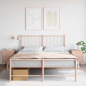 Mesitas de noche 2 unidades acero rosa 36x39x50,5 cm Mesitas de noche 2 unidades acero rosa 36x39x50,5 cm