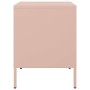 Mesitas de noche 2 unidades acero rosa 36x39x50,5 cm