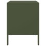 Mesita de noche de acero verde oliva 36x39x50,5 cm