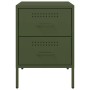 Mesitas de noche 2 unidades acero verde oliva 36x39x50,5 cm en Mesitas de noche | Comprar online en Foro24
