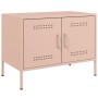 Muebles de TV 2 piezas acero rosa 68x39x50,5 cm