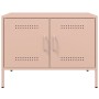 Muebles de TV 2 piezas acero rosa 68x39x50,5 cm