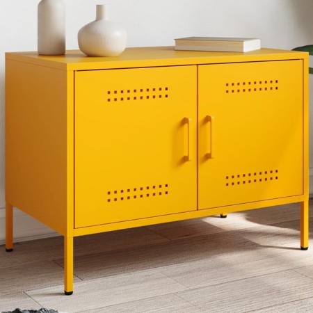 Mueble de TV de acero amarillo mostaza 68x39x50,5 cm en Muebles TV | Comprar online en Foro24