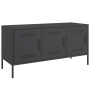 Mueble para TV de acero negro 100,5x39x50,5 cm