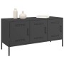 Mueble para TV de acero negro 100,5x39x50,5 cm