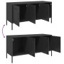 Mueble para TV de acero negro 100,5x39x50,5 cm