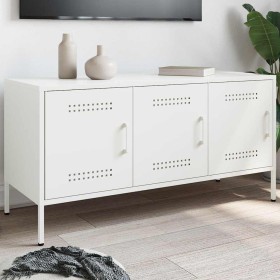 Mueble de TV de acero blanco 100,5x39x50,5 cm Mueble de TV de acero blanco 100,5x39x50,5 cm