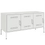 Mueble de TV de acero blanco 100,5x39x50,5 cm