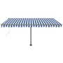 Toldo de pie automático azul y blanco 400x300 cm