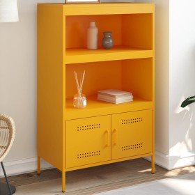 Aparador de acero amarillo mostaza 68x39x113 cm en Aparadores | Comprar online en Foro24