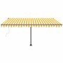 Toldo de pie automático amarillo y blanco 400x300 cm