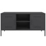 Mueble para TV de acero negro 100,5x39x50,5 cm
