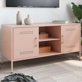 Mueble de TV de acero rosa 100,5x39x50,5 cm Mueble de TV de acero rosa 100,5x39x50,5 cm
