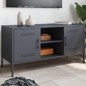 Mueble de TV de acero gris antracita 100,5x39x50,5 cm