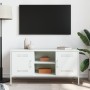 Mueble de TV de acero blanco 100,5x39x50,5 cm
