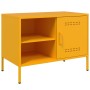Mueble de TV de acero amarillo mostaza 68x39x50,5 cm