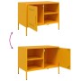 Mueble de TV de acero amarillo mostaza 68x39x50,5 cm