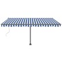 Toldo automático LED sensor de viento azul y blanco 400x300 cm