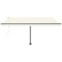 Toldo automático con LED sensor de viento crema 400x300 cm