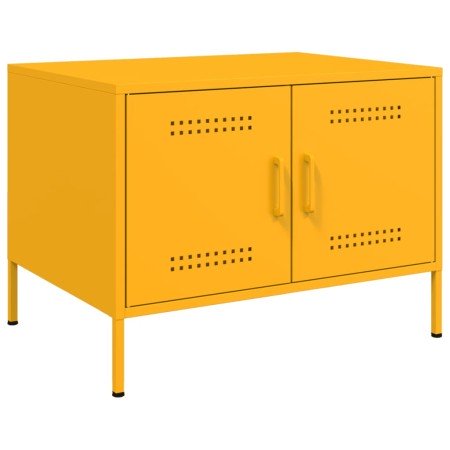 Mesa de centro acero amarillo mostaza 68x50x50,5 cm en Mesas de centro | Comprar online en Foro24