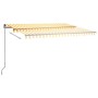 Toldo automático LED sensor de viento amarillo blanco 400x300cm