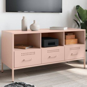 Mueble para TV acero rosa 100,5x39x50,5 cm