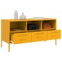 Mueble para TV acero amarillo mostaza 100,5x39x50,5 cm