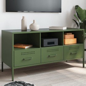 Mueble para TV acero verde oliva 100,5x39x50,5 cm Mueble para TV acero verde oliva 100,5x39x50,5 cm
