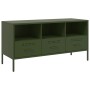Mueble para TV acero verde oliva 100,5x39x50,5 cm