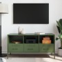 Mueble para TV acero verde oliva 100,5x39x50,5 cm