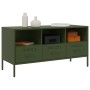 Mueble para TV acero verde oliva 100,5x39x50,5 cm