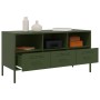 Mueble para TV acero verde oliva 100,5x39x50,5 cm