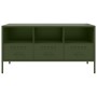Mueble para TV acero verde oliva 100,5x39x50,5 cm