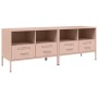 Muebles para TV 2 unidades acero rosa 68x39x50,5 cm