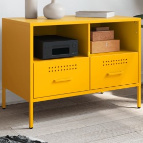 Mueble para TV acero amarillo mostaza 68x39x50,5 cm Mueble para TV acero amarillo mostaza 68x39x50,5 cm