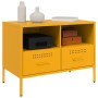 Muebles para TV 2 unidades acero amarillo mostaza 68x39x50,5 cm