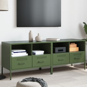 Muebles para TV 2 unidades acero verde oliva 68x39x50,5 cm