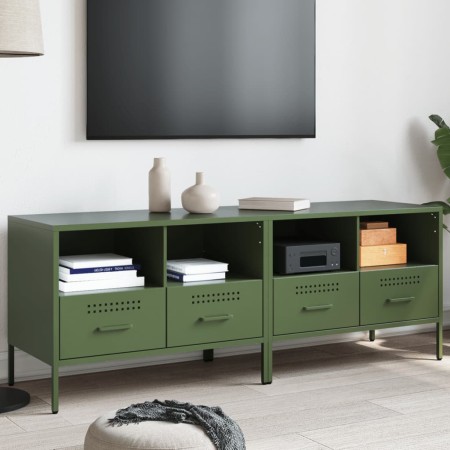 Muebles para TV 2 unidades acero verde oliva 68x39x50,5 cm