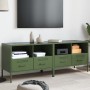 Muebles para TV 2 unidades acero verde oliva 68x39x50,5 cm