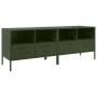 Muebles para TV 2 unidades acero verde oliva 68x39x50,5 cm