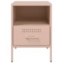 Mesita de noche acero rosa 36x39x50,5 cm