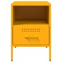Mesitas de noche 2 uds acero amarillo mostaza 36x39x50,5 cm