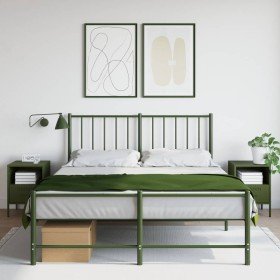Mesitas de noche 2 unidades acero verde oliva 36x39x50,5 cm en Mesitas de noche | Comprar online en Foro24
