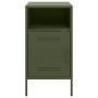 Mesitas de noche 2 unidades acero verde oliva 36x39x68 cm