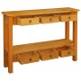 Mesa consola con cajones madera maciza de caoba 110x30x75 cm