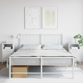 Mesitas de noche 2 unidades acero blanco 36x39x68 cm