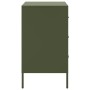 Mesita de noche acero verde oliva 36x39x68 cm