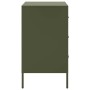 Mesitas de noche 2 unidades acero verde oliva 36x39x68 cm