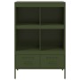 Aparador acero verde oliva 68x39x101,5 cm
