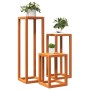 Soportes para plantas 3 piezas madera maciza pino marrón cera